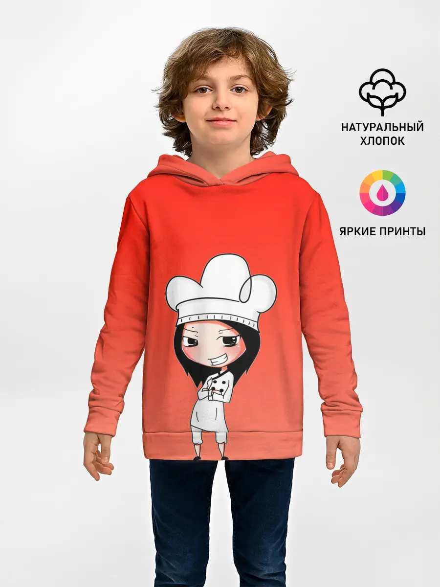Детское худи / Повар девушка манга