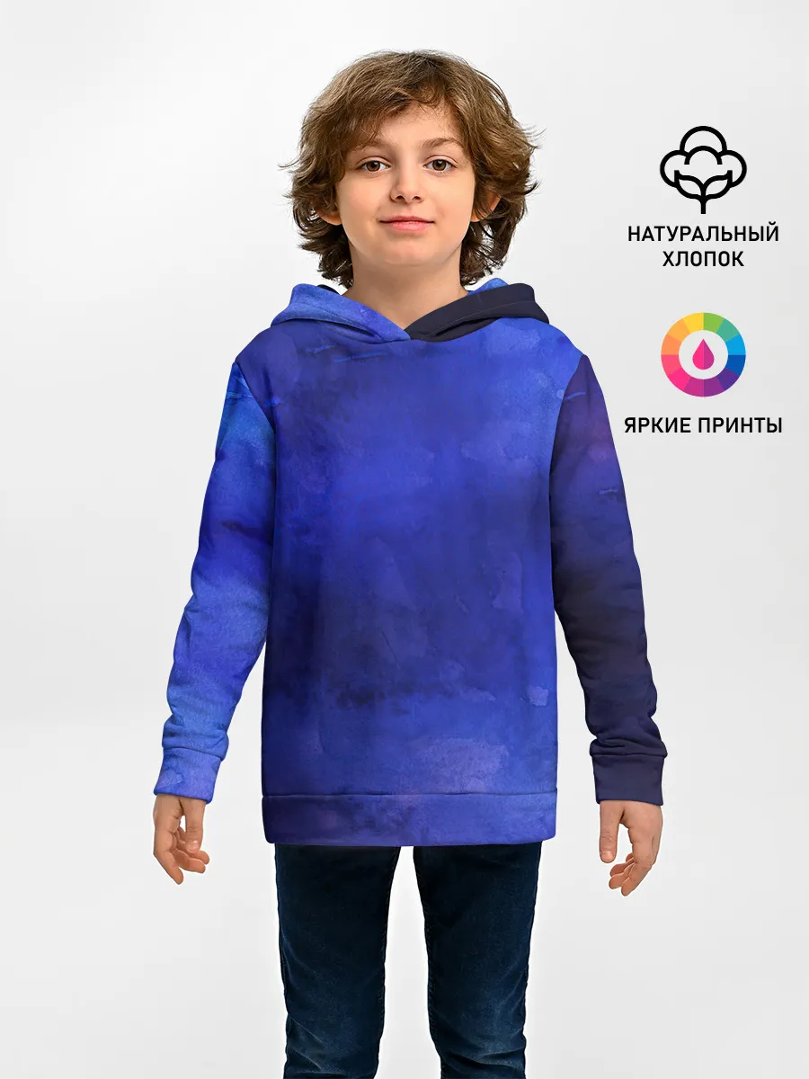 Детское худи / Синее размытие