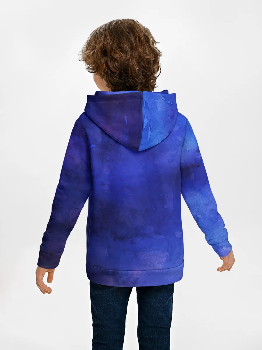 Детское худи / Синее размытие
