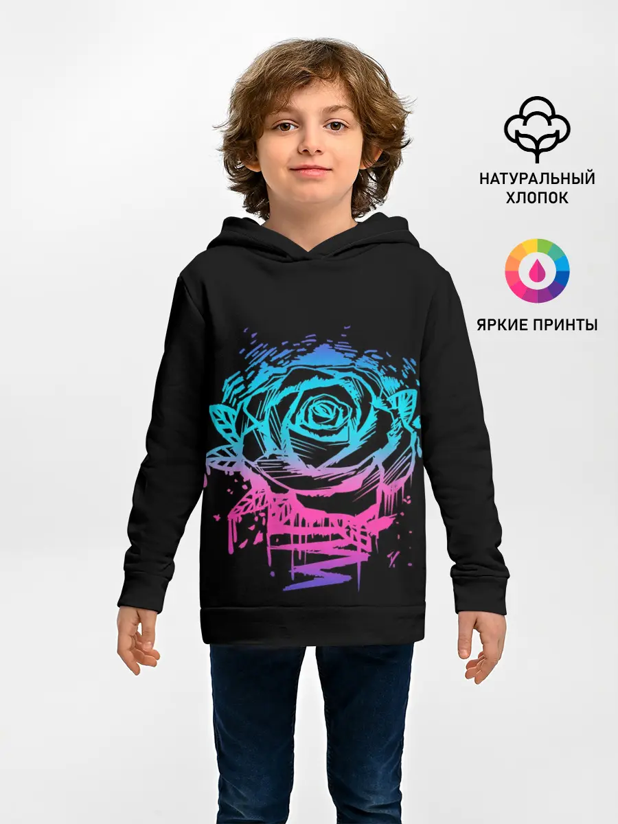 Детское худи / Неоновая Роза | Neon Rose