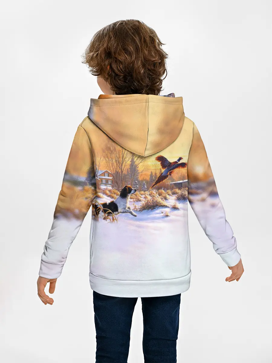 Детское худи / Собака и фазан