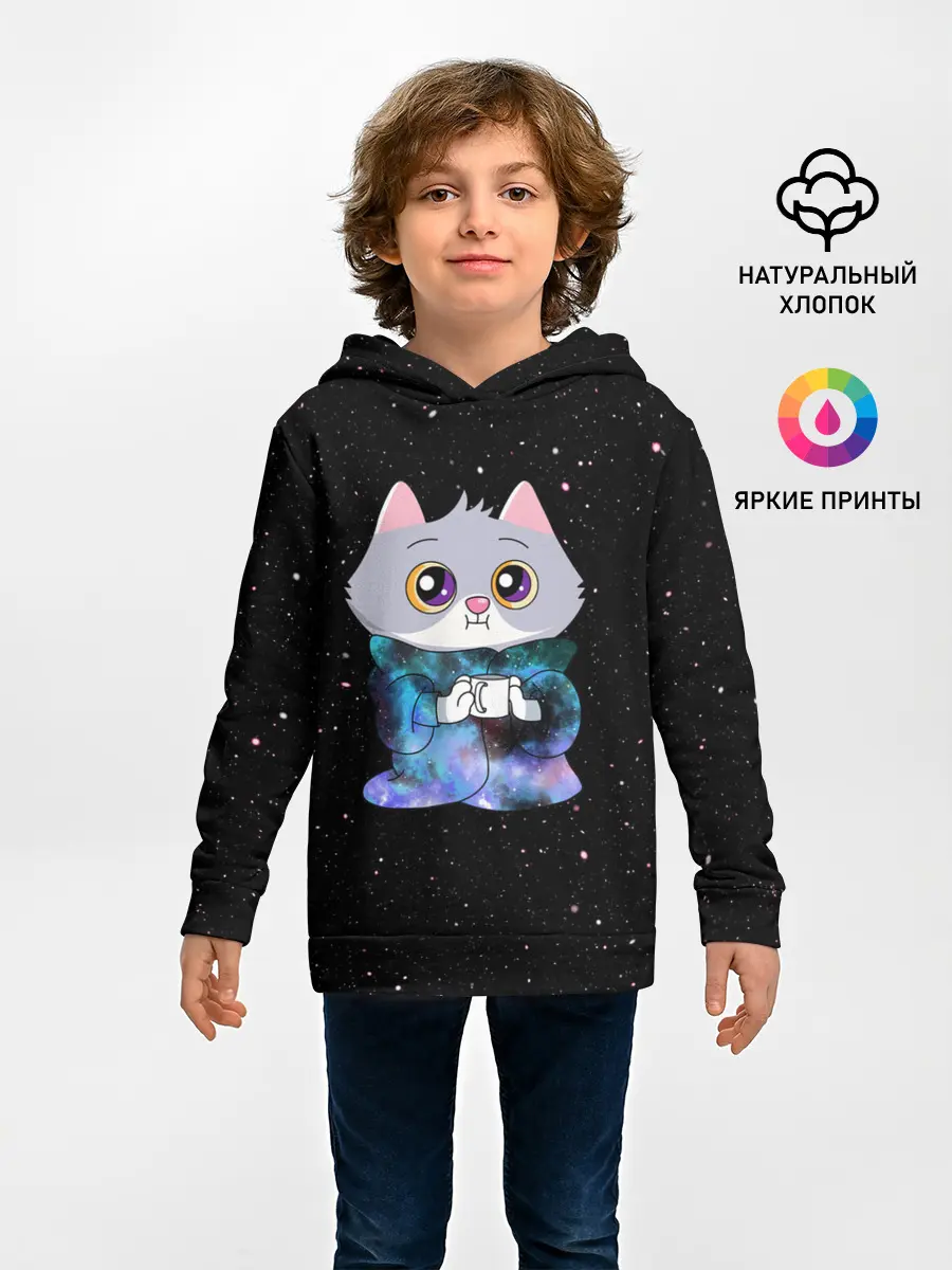 Детское худи / Котёнок в пледе