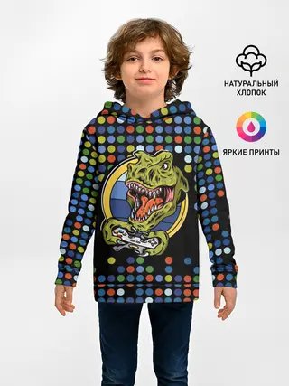 Детское худи / Динозавр-игрок