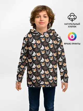 Детское худи / Много котов