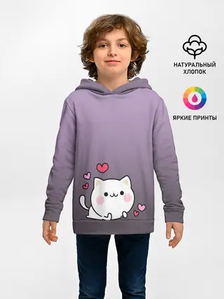 Детское худи / влюбленный котенок
