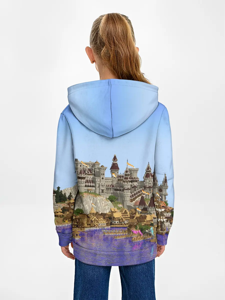 Детское худи / Корабль и замок в манкрафт.