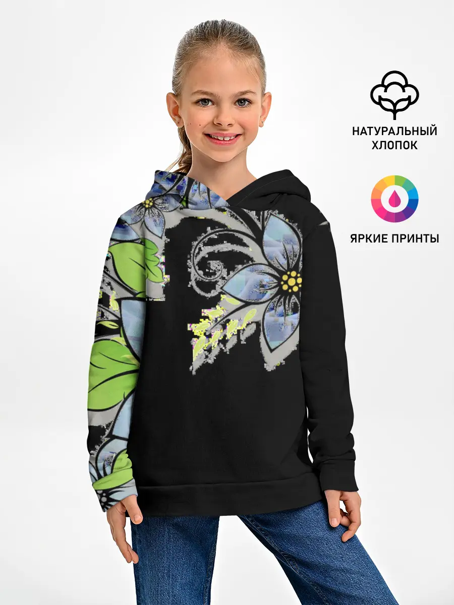 Детское худи / Цветочная композиция с бабочками