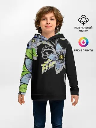 Детское худи / Цветочная композиция с бабочками