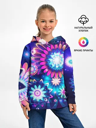 Детское худи / Неоновые Цветы