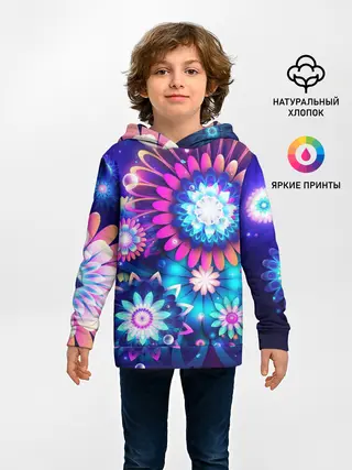 Детское худи / Неоновые Цветы