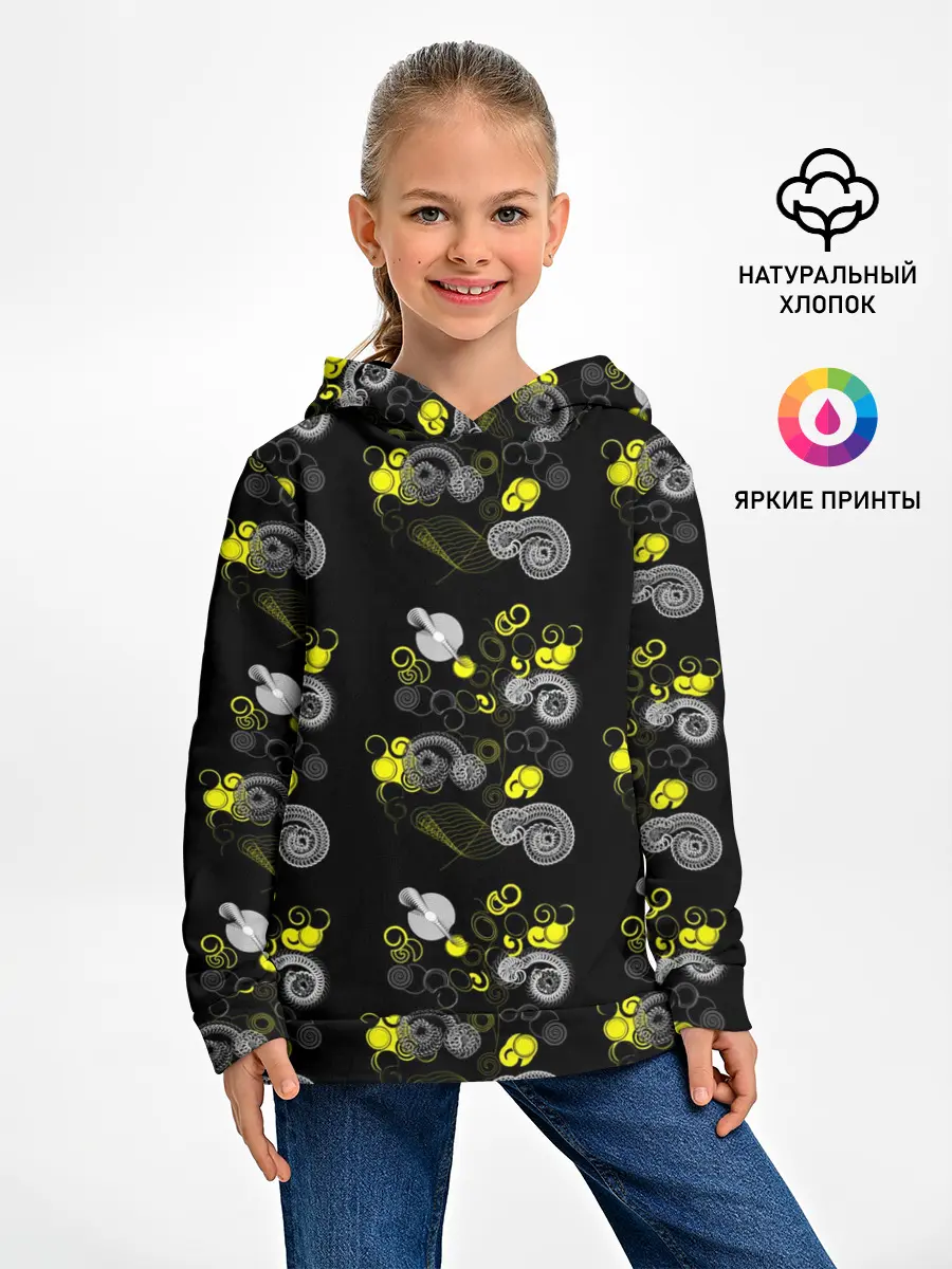 Детское худи / неоновая абстракция