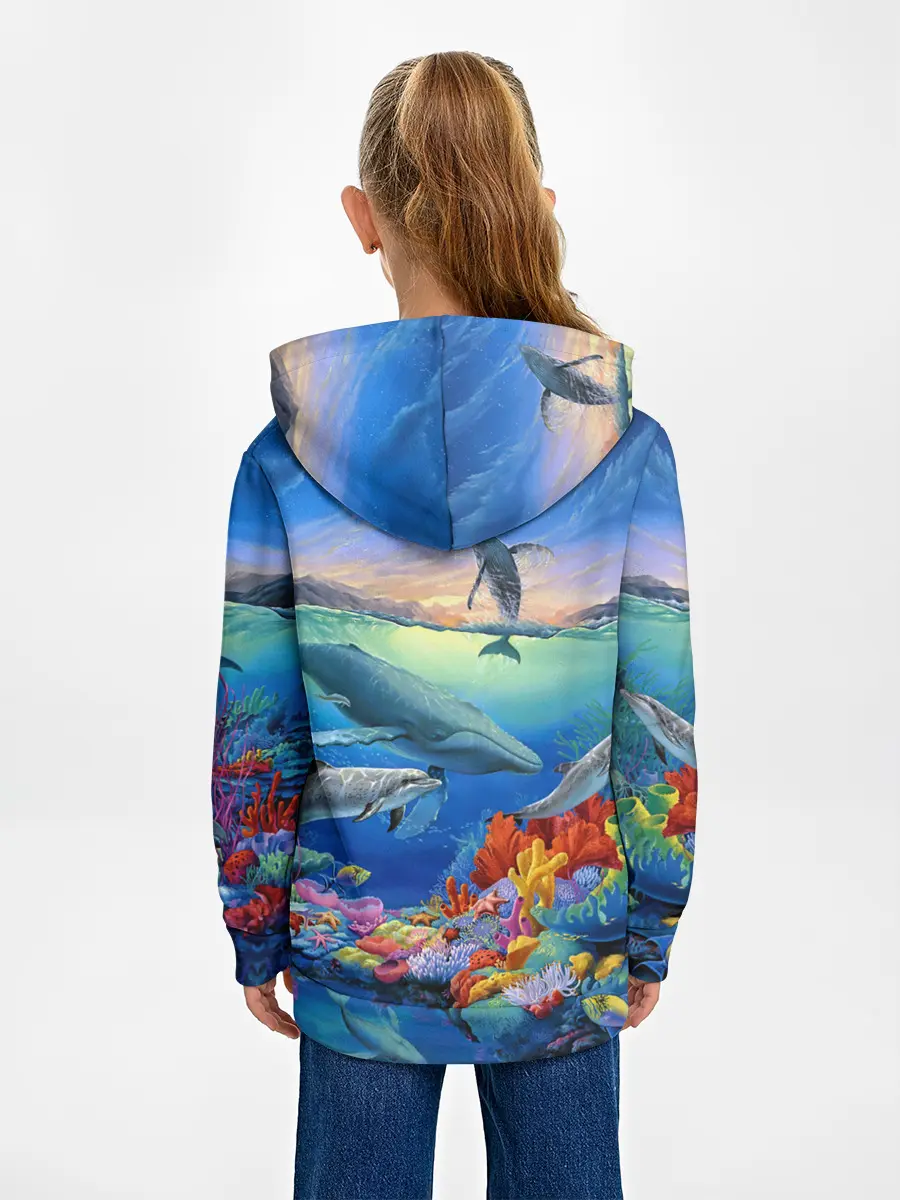 Детское худи / Киты и дельфины