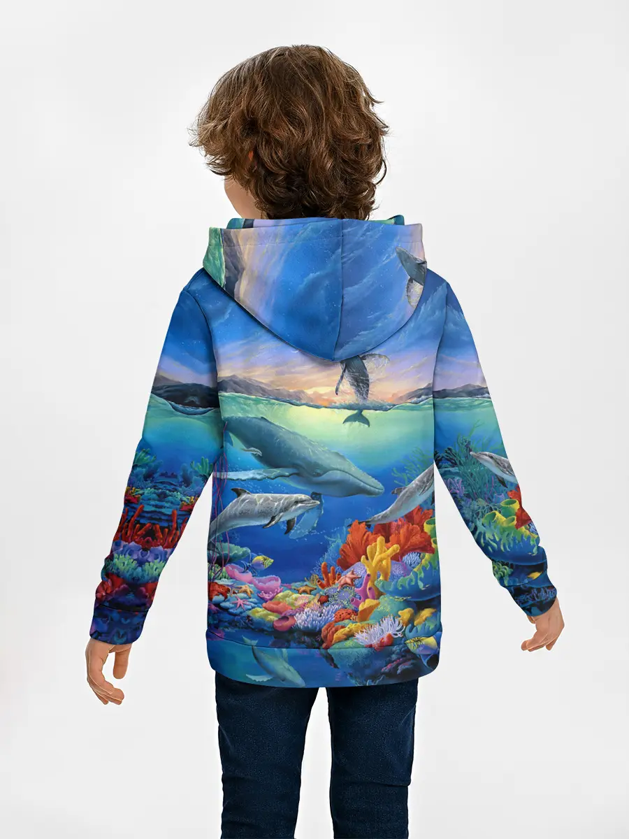 Детское худи / Киты и дельфины