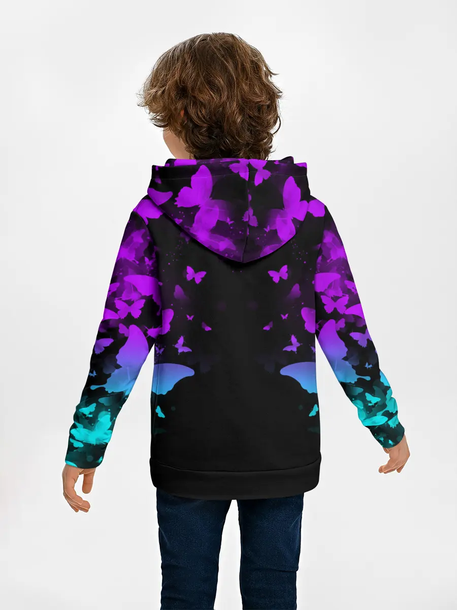 Детское худи / НЕОНОВЫЕ БАБОЧКИ | NEON BUTTERFLIES