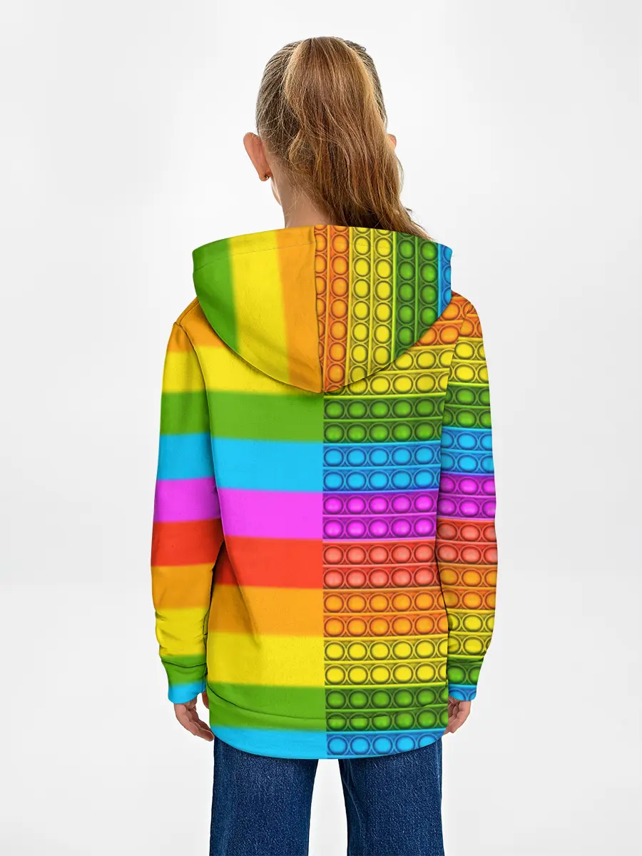 Детское худи / POP it вертикальная надпись