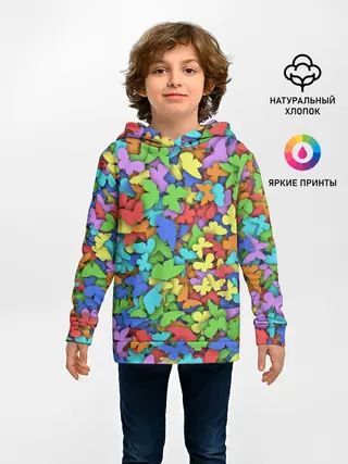Детское худи / Разноцветные бабочки