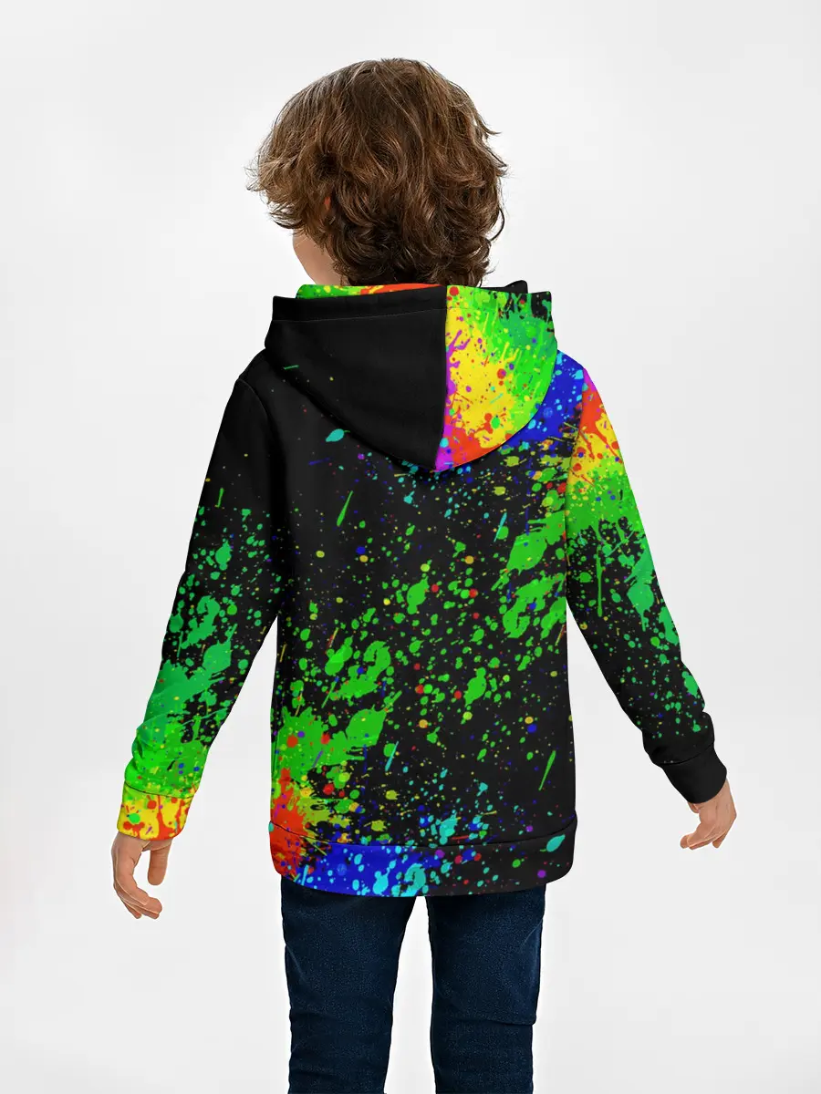 Детское худи / Врывающийся Монки. Радужный фон