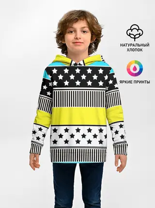 Детское худи / Неоновый яркий полосатый узор