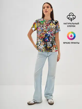 Женская базовая футболка / Стикеры