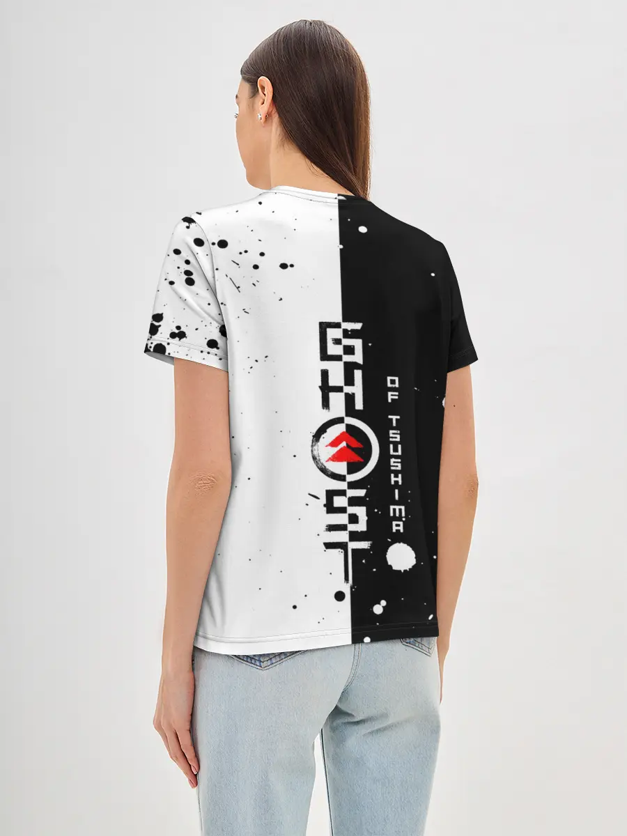 Женская базовая футболка / Самурай | ЧБ | Лого