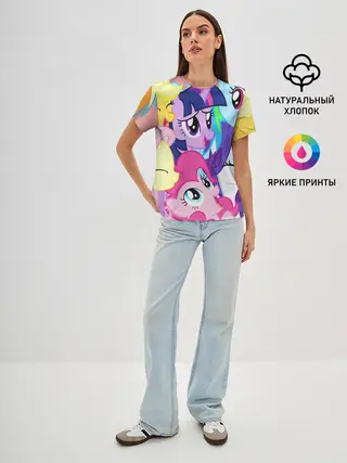Женская базовая футболка / МАЛЕНЬКИЕ ПОНИ