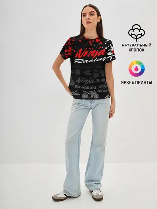 Женская базовая футболка / KAWASAKI NINJA / NINJA RACING