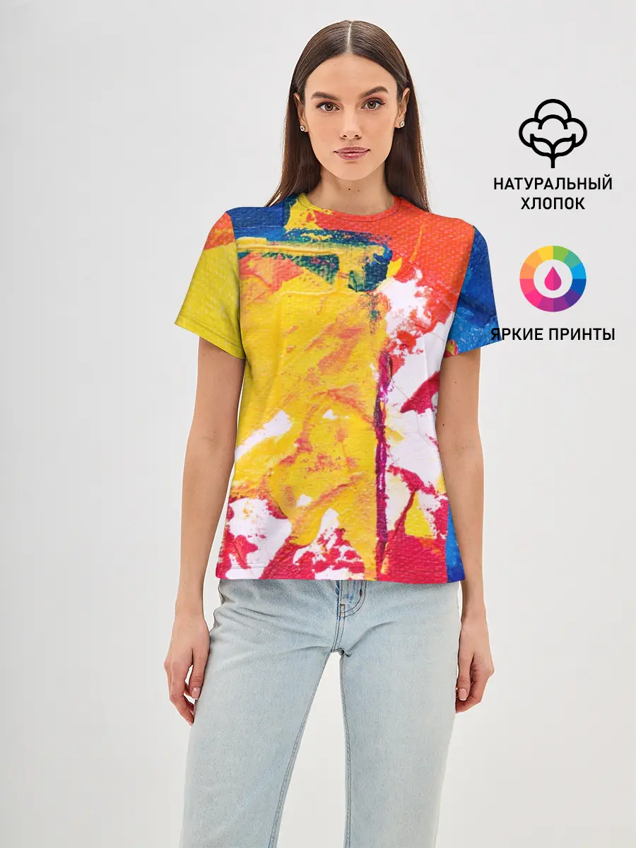 Женская базовая футболка / Красочное счастье