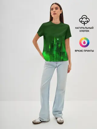 Женская базовая футболка / Зеленый город