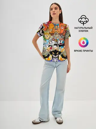 Женская базовая футболка / CUPHEAD