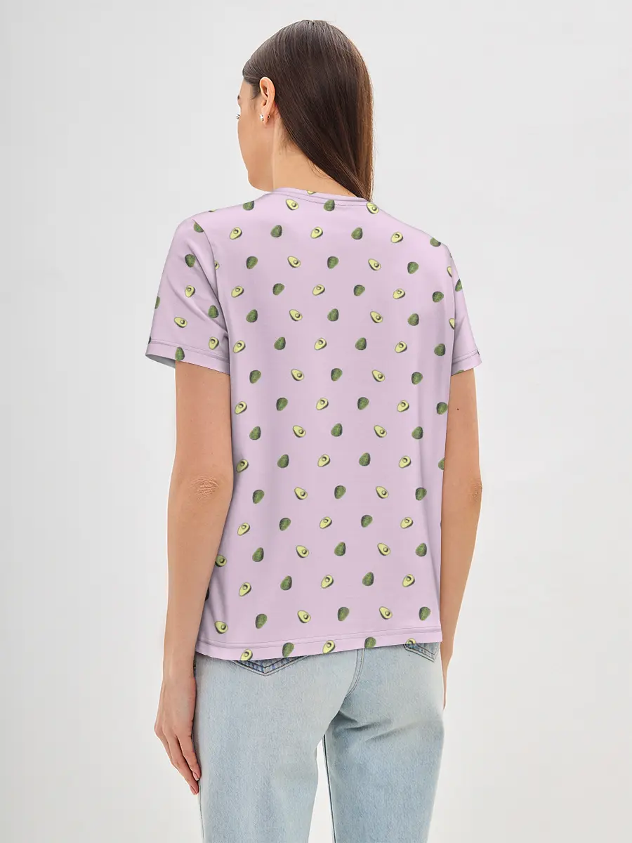 Женская базовая футболка / Авокадо Кот