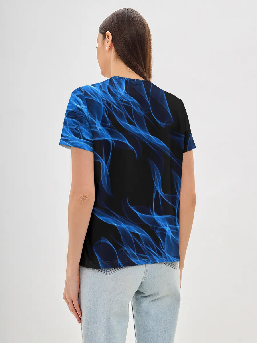 Женская базовая футболка / BLUE FIRE FLAME