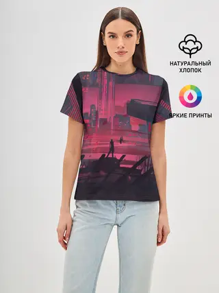 Женская базовая футболка / Город Будущего