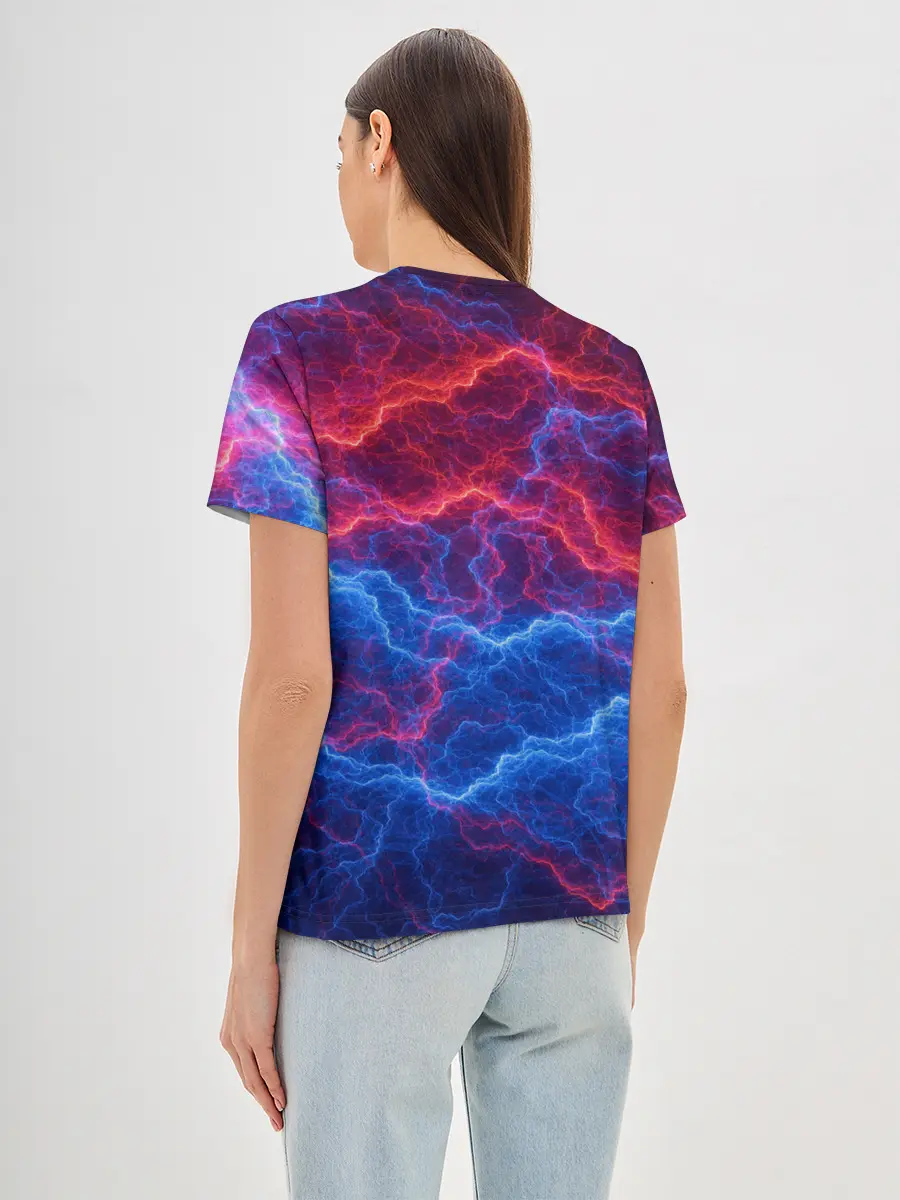 Женская базовая футболка / Молнии: Огонь и лед