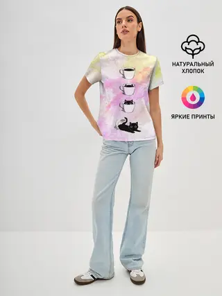 Женская базовая футболка / catfee