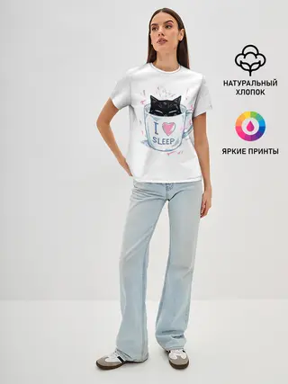 Женская базовая футболка / Я Люблю Спать