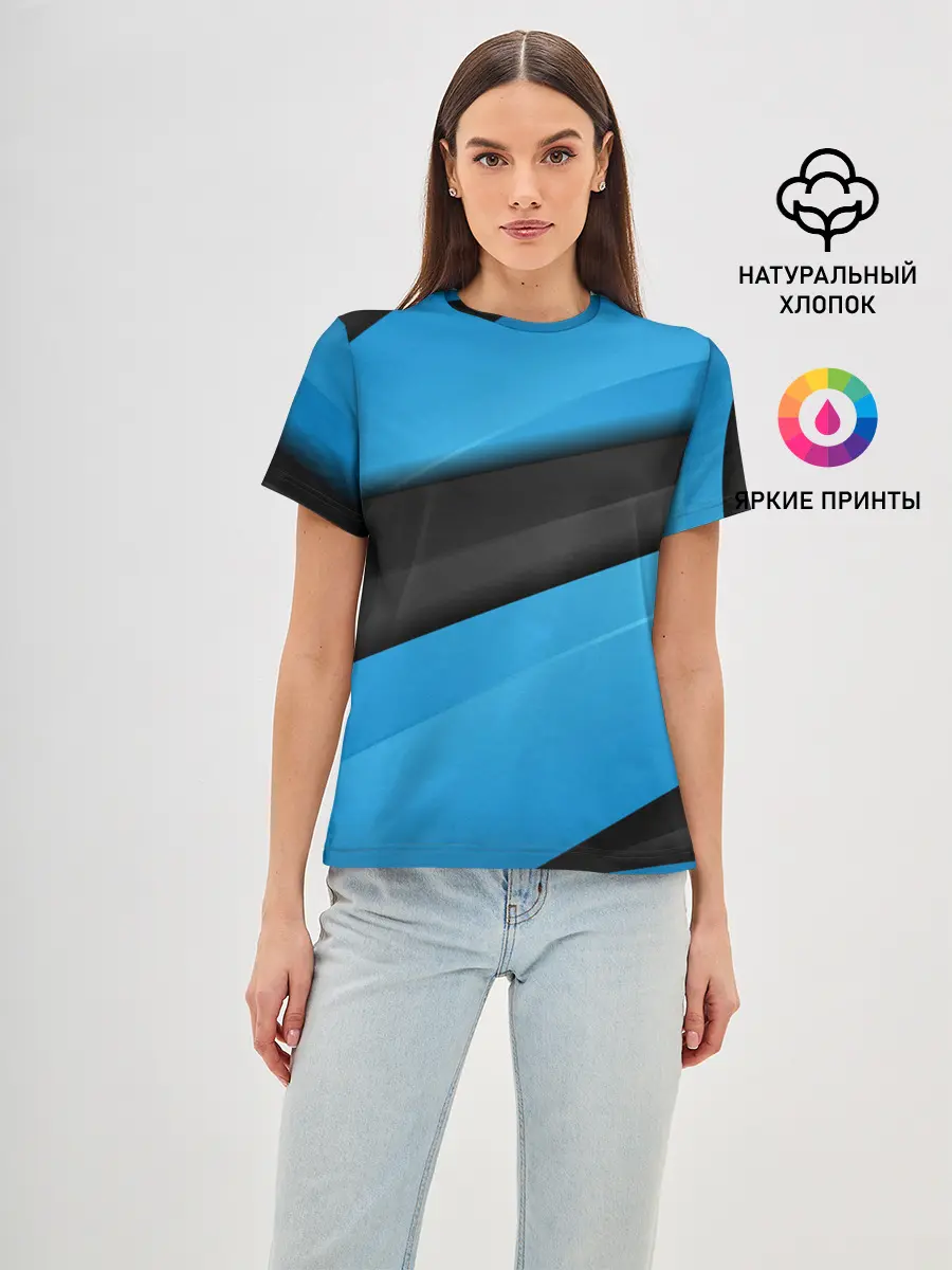 Женская базовая футболка / Blue Sport Style