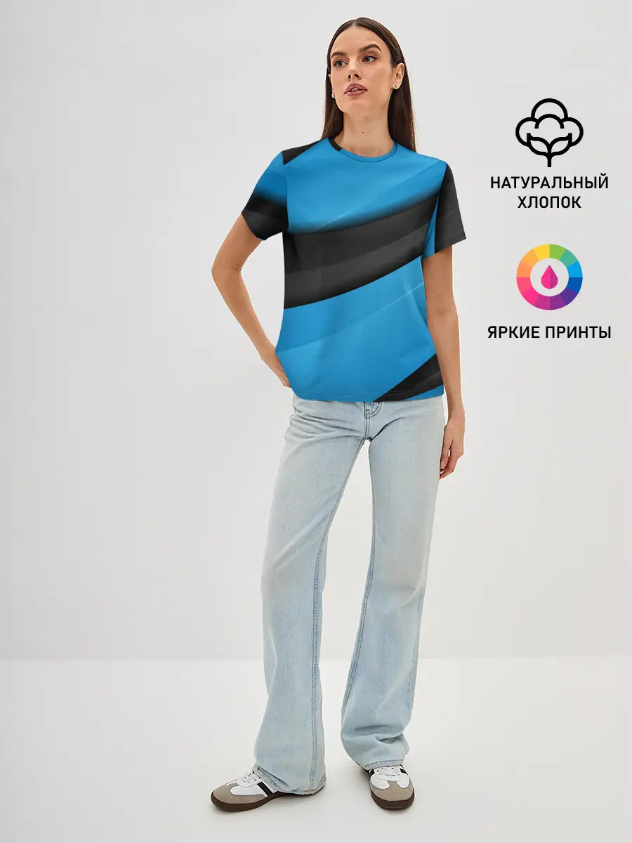 Женская базовая футболка / Blue Sport Style