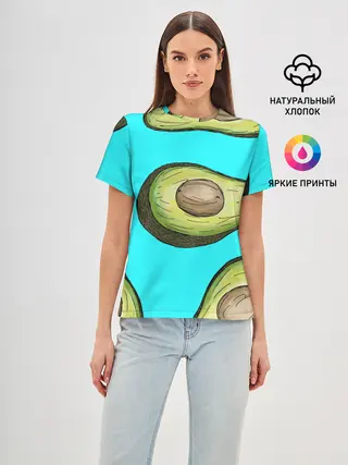 Женская базовая футболка / Авокадо
