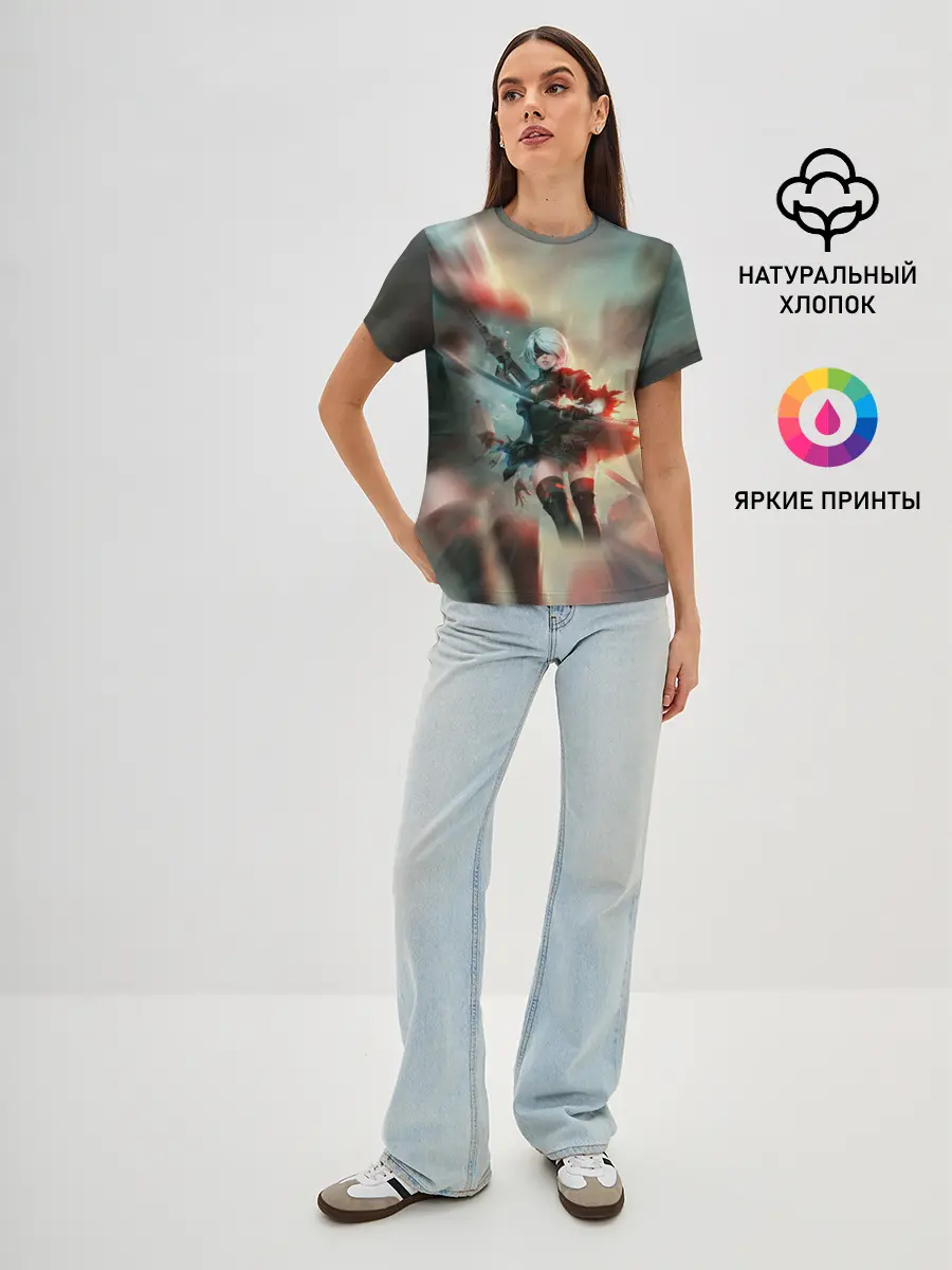 Женская базовая футболка / 2B | Nier Automata