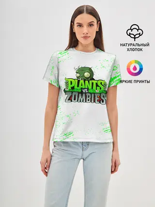 Женская базовая футболка / Plants vs. Zombies