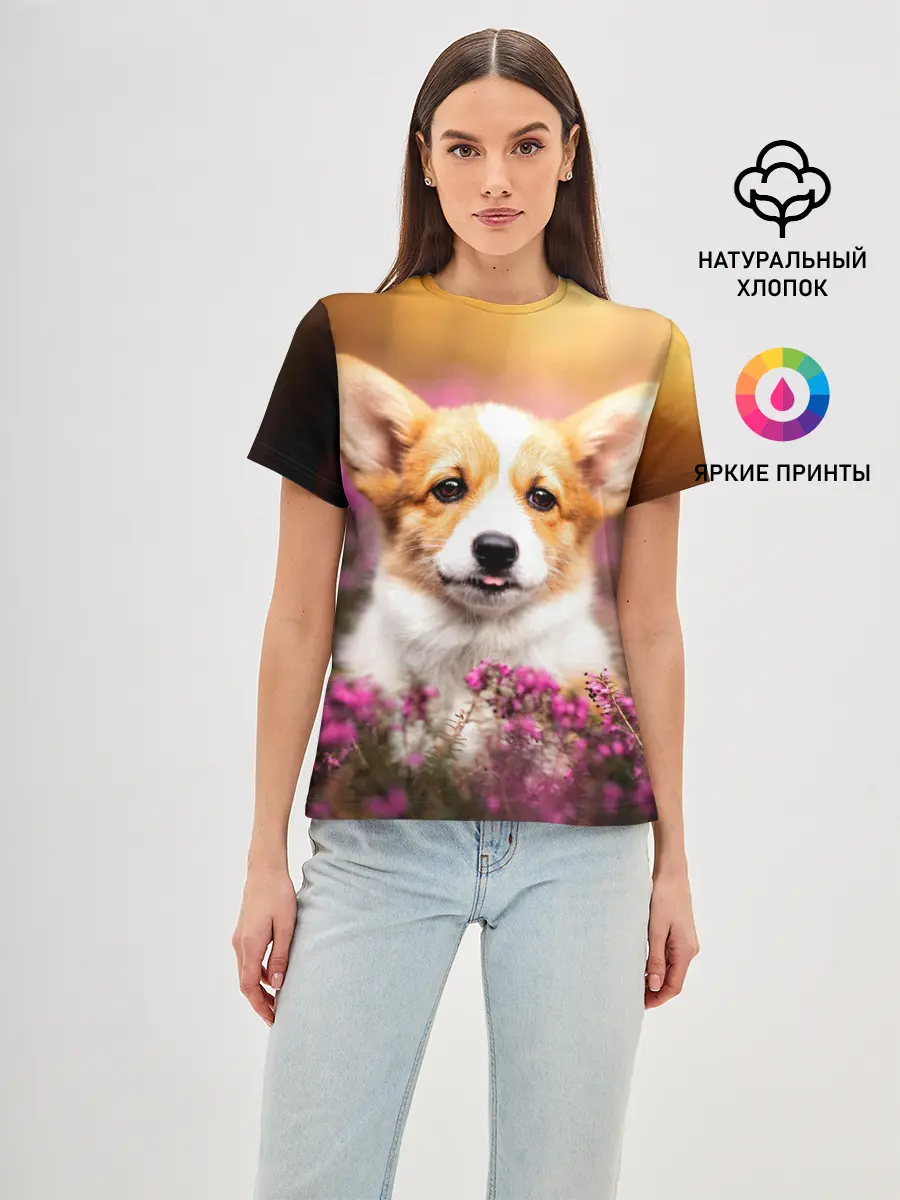 Женская базовая футболка / Вельш-корги