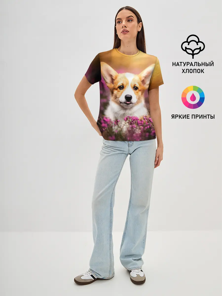 Женская базовая футболка / Вельш-корги