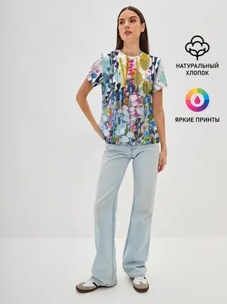 Женская базовая футболка / Watercolor Flowers