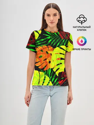 Женская базовая футболка / ЛИСТЬЯ