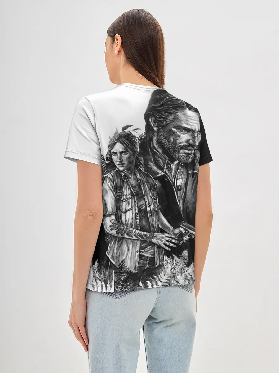 Женская базовая футболка / THE LAST OF US ЧЁРНО БЕЛЫЙ