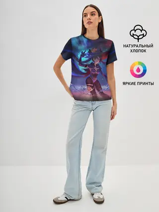 Женская базовая футболка / Mona | Genshin Impact | Геншин Импакт