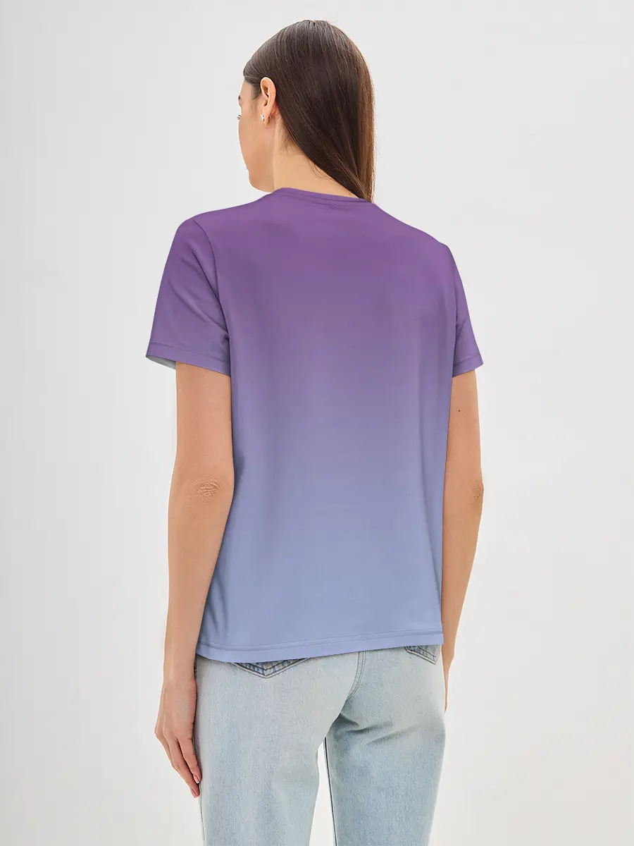 Женская базовая футболка / кот звездное небо спит