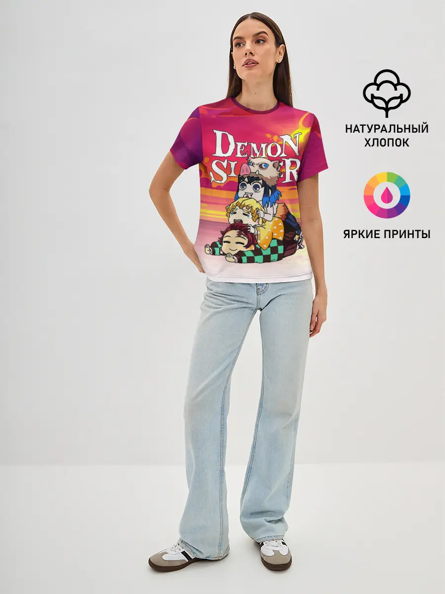 Женская базовая футболка / КЛИНОК, РАССЕКАЮЩИЙ ДЕМОНОВ