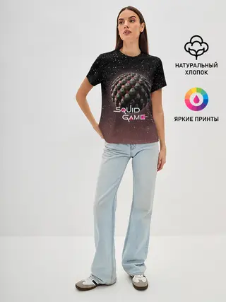 Женская базовая футболка / ПЛАНЕТА ИГР | ИГРА В КАЛЬМАРА
