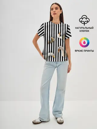 Женская базовая футболка / Гуси